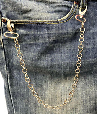 Catena jeans per pantaloni portafoglio portachiavi da uomo argento moto donna