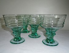 Set quattro bicchieri da dessert Sherbet Libbey Sirrus Green (verde spagnolo) vintage