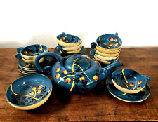 GRANDE SERVIZIO Te ART DECO CERAMICHE Albisola "La Casa dell'Arte" VERDE BLU