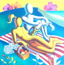 Mark Kostabi Olio su tela Cm 31 x 31