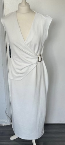 Abito zara bianco scollo v - scollo, a