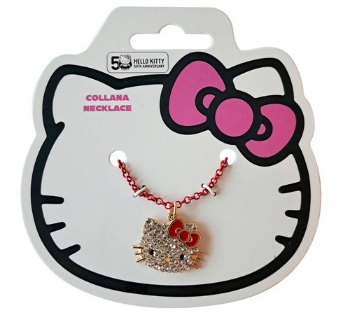 Collana rossa con - , strass