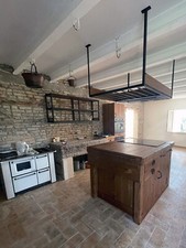 Cucina e Isola mod. GIULIA stile INDUSTRIAL RUSTICO VISSUTO legno PERSONALIZZATA
