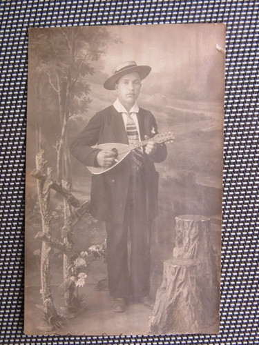 Foto musicista con - mandolino, /