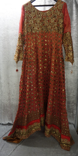 Abito indiano vintage rosso - abito,
