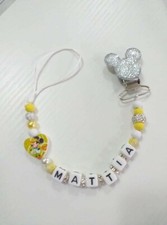 Catenella portaciuccio/succhiotto personalizzata con nome BAMBINO ciucci MAM NUK