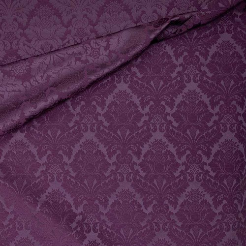 Tessuto damasco viola scuro - viola,