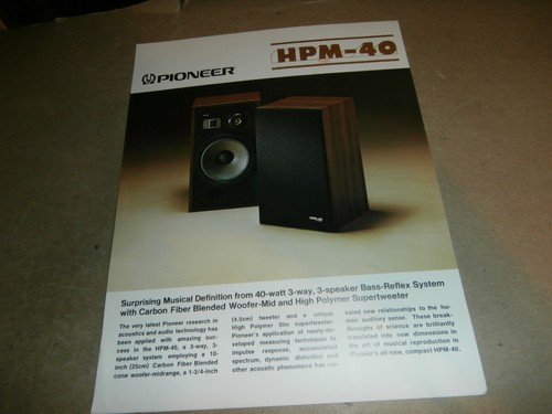 Brochure pioneer hpm - pioneer, hpm-40