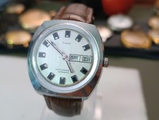 Vintage 1973 Timex Viscount Day Date Automatic Watch Great Britain