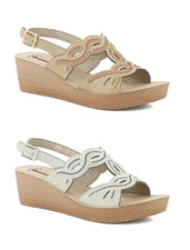 INBLU  sandali Donna estivi zeppa punta aperta Fibbia regolabili plantare soft