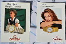 Set di 2 Rarissime Cartoline Omega d'Epoca Anni '90 Nuove con Hingis e Crawford
