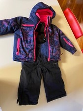 Completo sci bambina 2 - 3 anni usato giacca + pantaloni blu fuxia