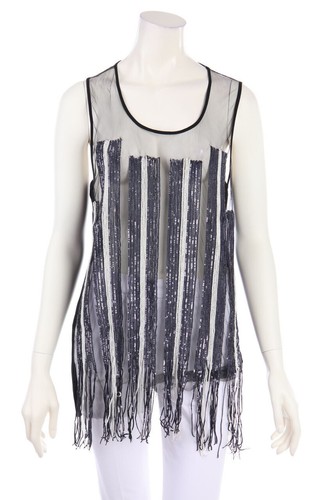 Aviu top paillettes frange - top,