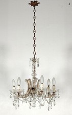 ANTICO LAMPADARIO Maria Teresa VETRO Murano DORATO Liberty GLASS HANGING LAMP