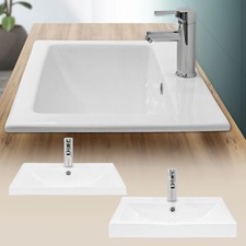 Lavabo da incasso in ceramica bianca lavandino rettangolare diversi modelli