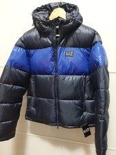 Armani EA7 piumino uomo M full zip, tasche con zip e cappuccio