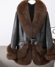 Cappotto donna vera pelliccia di volpe collo pelliccia di coniglio foderato fibbia medio lungo parka soprabito