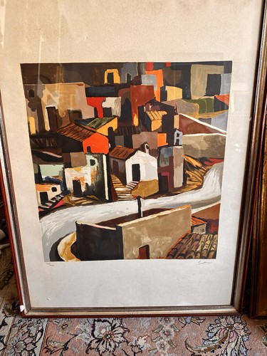 Litografia guttuso tetti - tetti, di