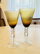 Set 24 bicchieri in vetro di Murano ambrato Servizio Da 12 Persone