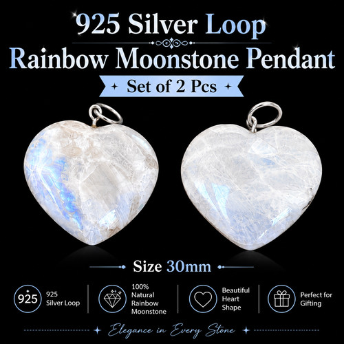 Ciondoli cuore pietra luna - di,