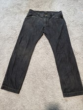 Jeans D&G Dolce & Gabanna dritto nero denim etichetta mancante 41”x35” Italia raro