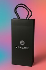 Busta regalo originale Versace nera con manici in corda