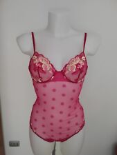 La Perla body corsetto XS pizzo rosa fucsia semitransparente intimo