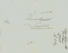 1842 PREFILATELICA CON TESTO DA  PISTOIA X LIVORNO