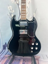 SG chitarra elettrica nera 2H pickup hardware nero tastiera palissandro 6 corde