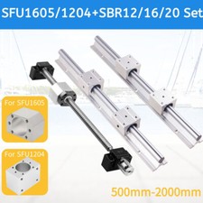 Set 2 pezzi guida lineare SBR12/16/20 Kt+SFU1605/SFU1204 vite a sfera BK/BF12