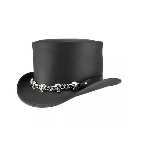 Black leather steampunk top - leather,