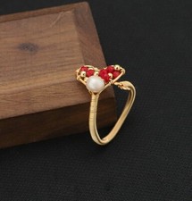 Anello D17 cuore con perla