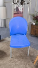 5 Sedie blu usate in plastica