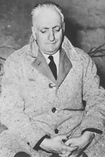 race car driver businessman Enzo Ferrari weeps funeral - 1957 4x6 Photo