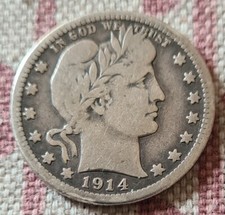 USA Stati Uniti America 14 Quarto di Dollaro Barber Quarter Dollar Anno 1914