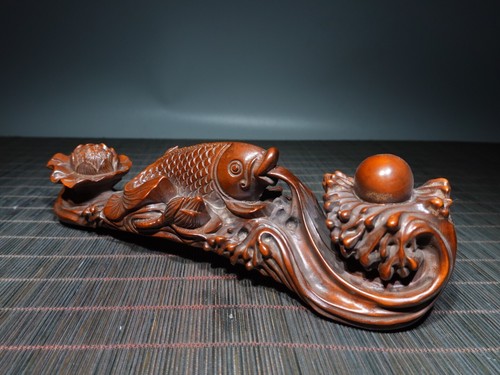 Statua pesce fiore loto - pesce, di
