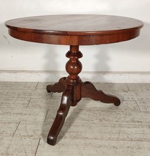 ANTICO TAVOLO SALOTTO ROTONDO ø 89 cm epoca 800 legno NOCE OLD WOOD TABLE pranzo
