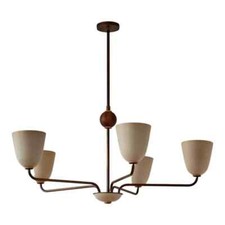 Lampadario lola 5 luci,sfera noce grande plafoniera arredo casa