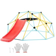 VEVOR Arrampicatoio a Cupola Geometrica 244 cm con Scivolo per Bambini 3-9 anni