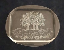 Portaoggetti Portagioie In Vetro Con Paesaggio Alberi Vintage