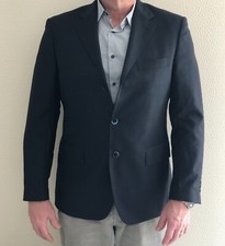 GIACCA UOMO ANGELICO SUPER 100'S - TAGLIA 52 - COLORE BLU CON RIGHINO SOTTILE