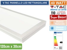 V-TAC VT-6147 PANNELLO LED RETTANGOLARE 120X30 40W SMD DRIVER INCORPORATO IP20