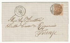 Regno d'Italia - 20 c. ocra 1877 su piego per Firenze con annullo di Fivizzano