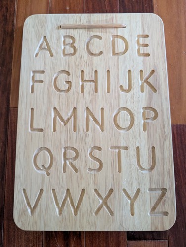 Wooden alphabet tracing board - tracing,