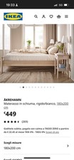 materasso matrimoniale Ikea King Size 180x200