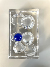 FERMACARTE PRESSEPAPIER CRISTALLO BOLLE SFERA BLU Daum France VINTAGE SCULPTURE