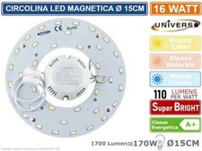 CIRCOLINA PIASTRA MAGNETICA LED 16W Ø15CM RICAMBIO PLAFONIERA CIRCOLARE 6500K