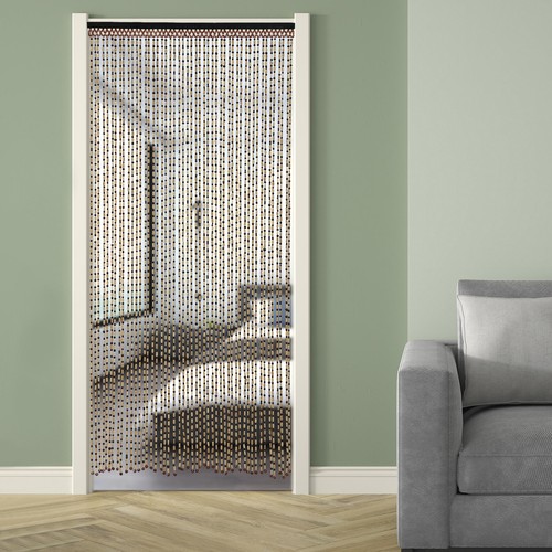 Wood beaded curtain - wood,