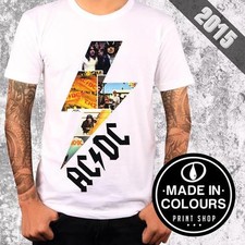 T-Shirt AC-DC Fulmine Rock Old Vintage - TATTOO SLUB - Made in Colours