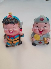 Coppia Monaci Buddha Cinesi in Resina da Collezione